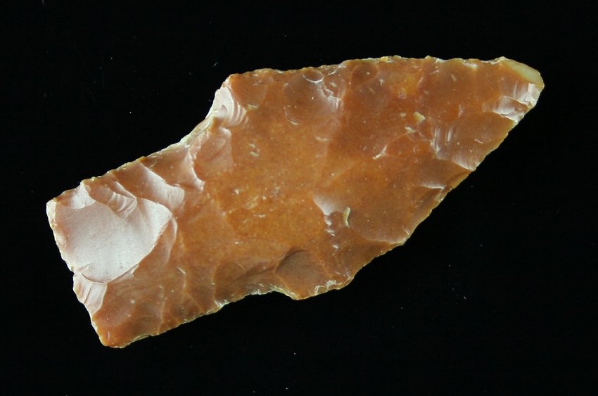 2 1/8" Bulverde: Orange-red Patinated Edwards. Found in Tyler, Texas - Lake Whitney on Brazos Ex - Russell Long Collection T196/348