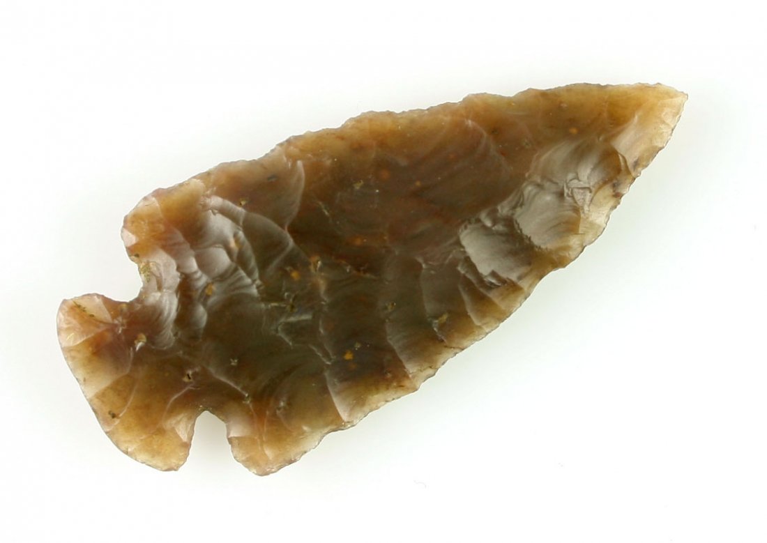 2 9/16" Dovetail: Mossy Agate Flint Ridge example from Ohio. Ex - Art Heaton Collection. Killer piece and totally translucent!