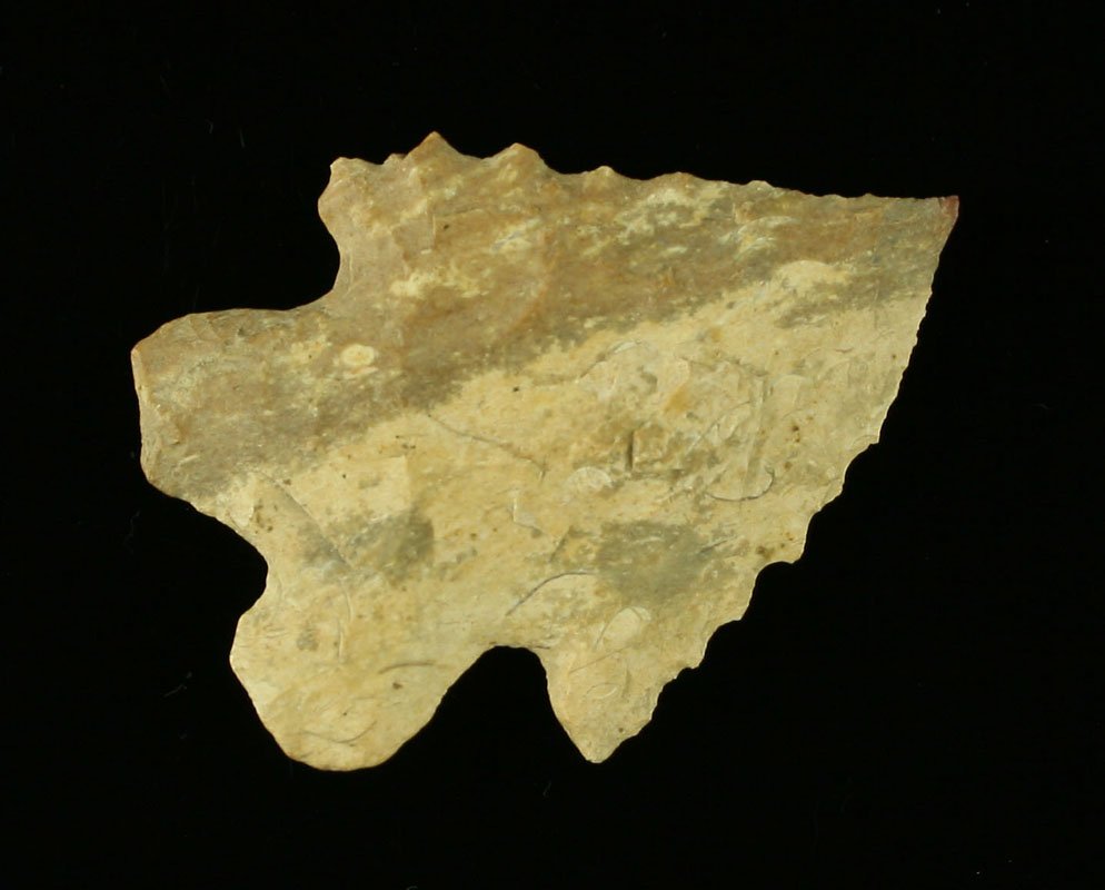 2 1/8" MacCorkle: Mottled Chert example from Ohio. Ex - Art Heaton Collection.