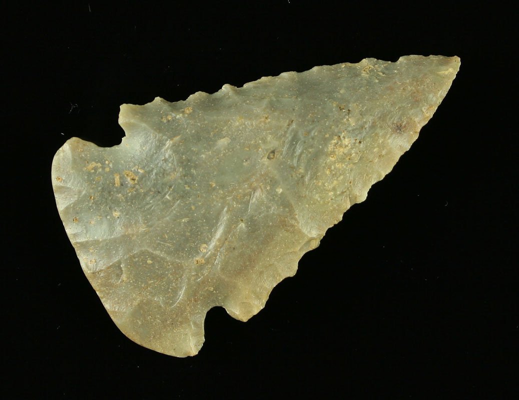 2 5/16" Dovetail: Carter Cave flint example from Kentucky. Marked 'B.V.K.'. Ex - Art Heaton Collection.