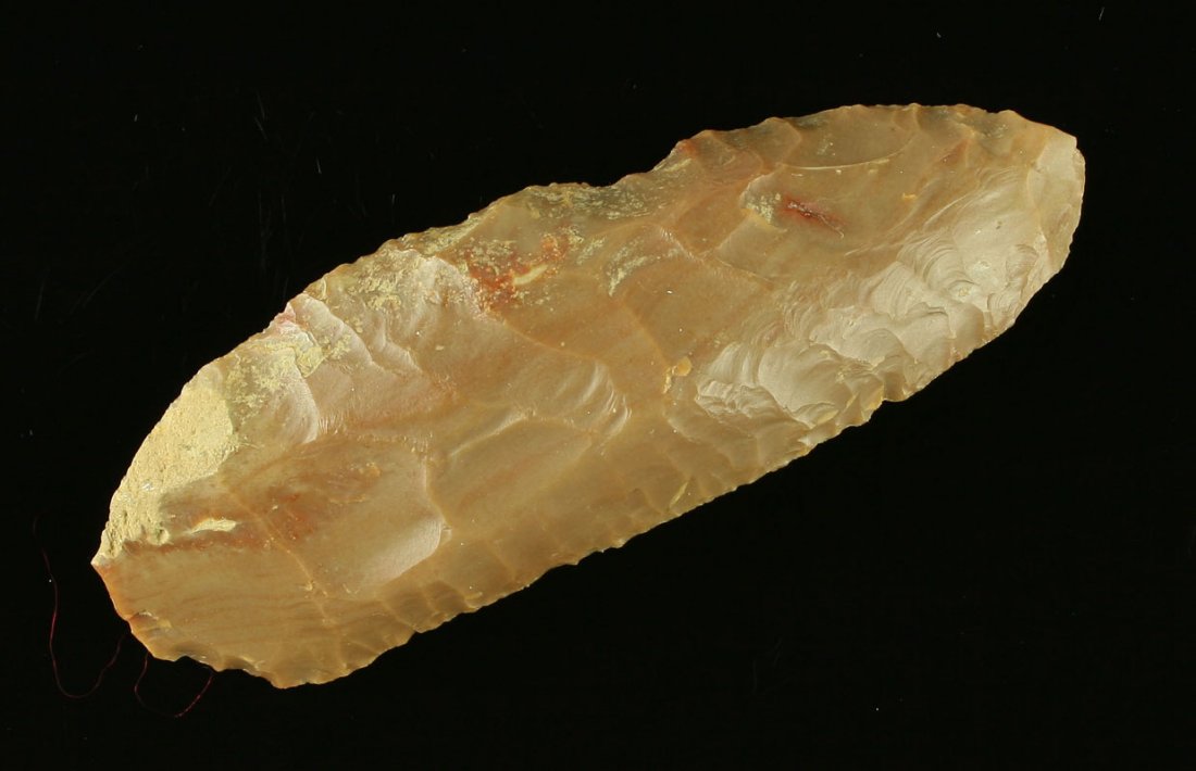 3 1/2" Paleo Uniface Scraper: Pretty Carter Cave flint example from the Art Heaton Collection.