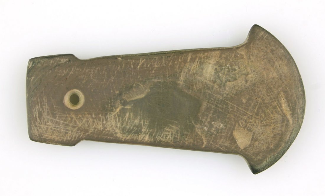 3 3/4" Anchor Pendant - Triple Papered.: Union Co., Ohio example formerly of the Bill Cain collection in a reddish brown slate. Jackson, Shenk, J&D Coa's.