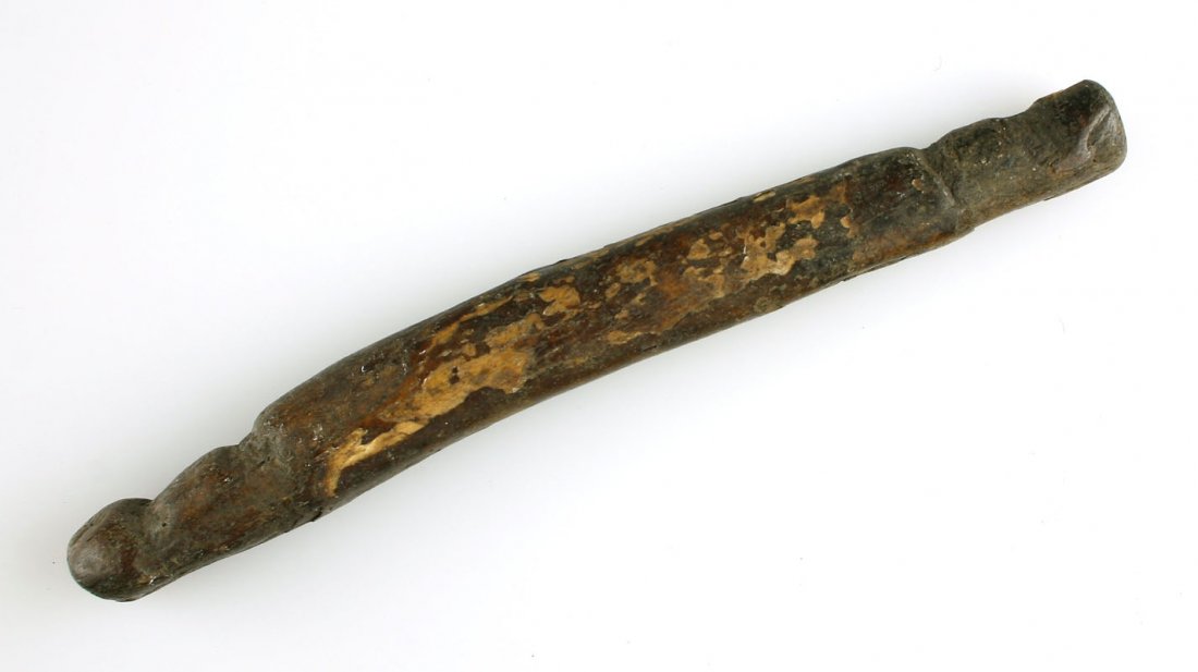 10" Alaskan Inuit Fossilized Ivory Handle: Probably used to pull a sled or other job. No sales to international or California buyers.