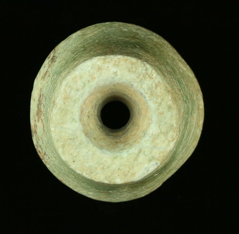 1 3/4" Mayan Jade Ear Flare: Nice cream/light green jade example from Central America. Ex - Sadofsky Collection.