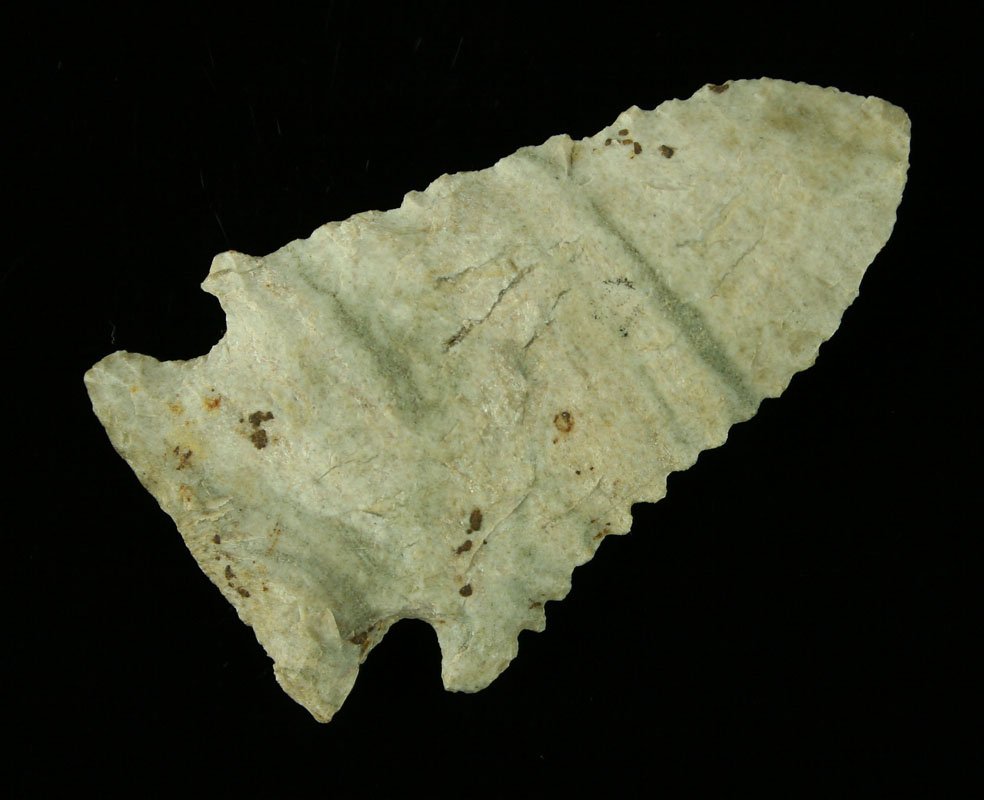 2 5/16" Stilwell: Champaign Co., Ohio example made from Attica Chert. Ex - Art Heaton Collection.