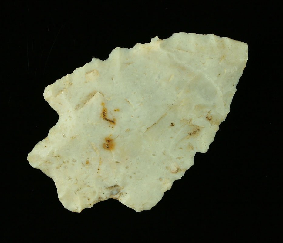 2 1/4" Kirk Serrated: Flint Ridge example from Ohio. Ex - Art Heaton Collection.