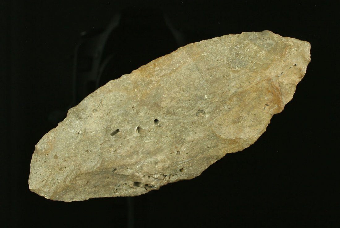 4 5/16" Preform Blade: Fossil chert example found by Ernest Schug in Dodge Co., Wisconsin.