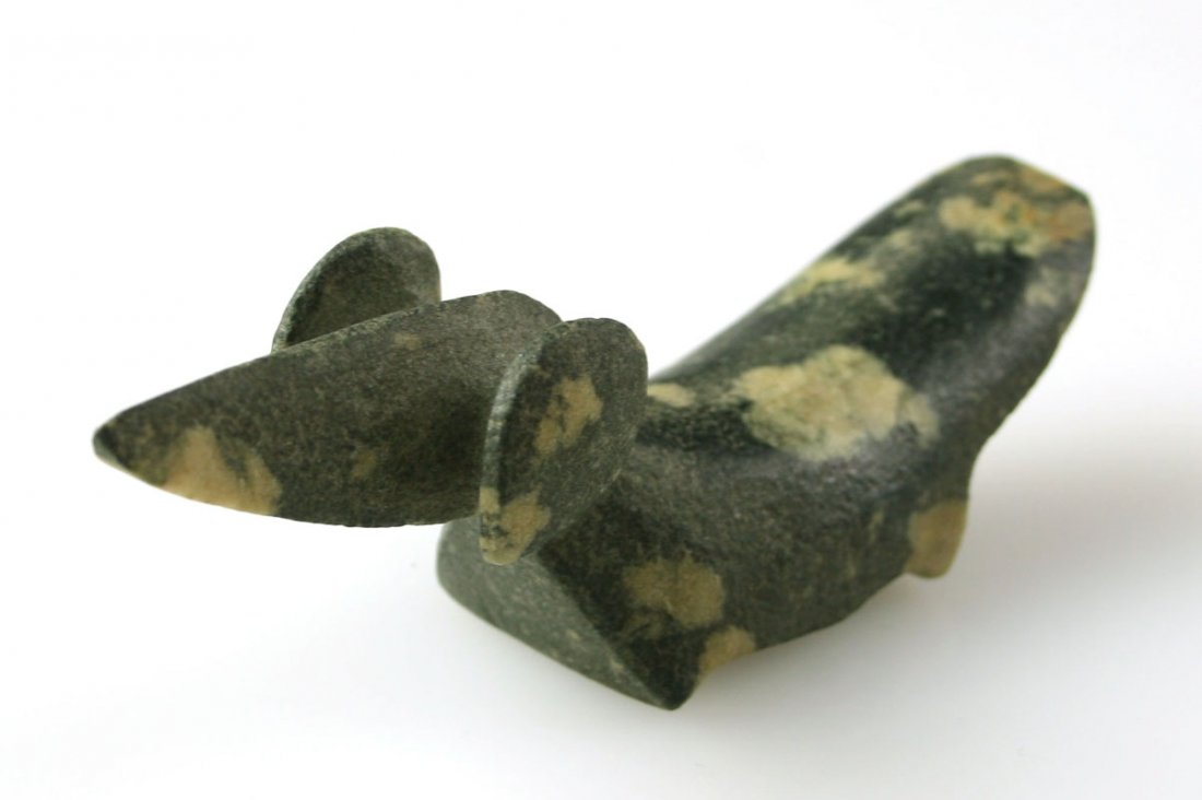 Reproduction 4 5/16" Popeye Birdstone: Marked Meigs Co., Ohio. Porphyry. Reproduction.