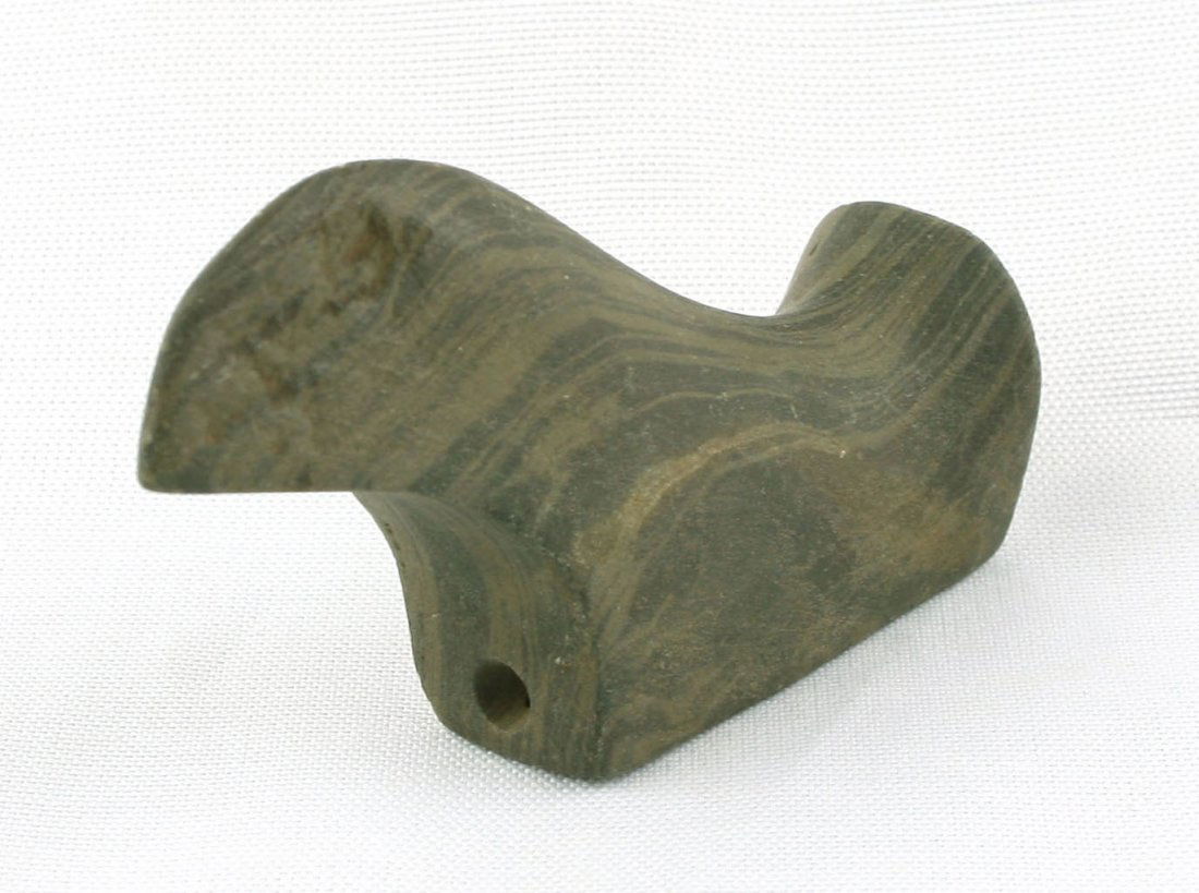 3 1/4" Birdstone: Banded Slate example from Ohio.