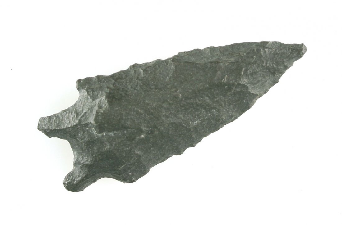 2 1/16" Pinto Basin - Stermer COA: Basalt example from Lake Co., Oregon found in the 1950's. Ex - Walter Solinski Collection.