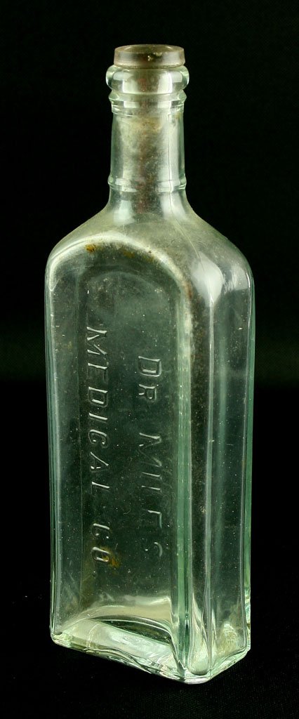 8 3/8" Dr. Miles Medical Bottle: Late 1800's bottle (1884-1900). Found by Art Heaton in and around Batavia, Ohio. Dr. Miles Medical Co.