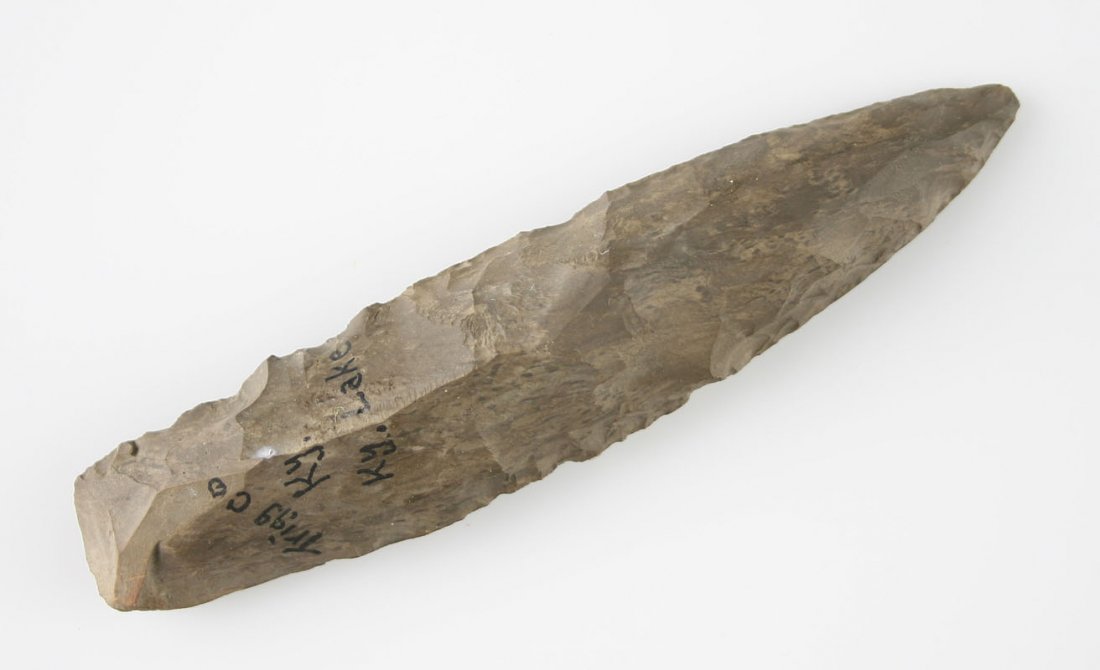 5 1/2" Flint Chisel: Ex - Cowan Hood example from Trigg Co., Kentucky. Dover Chert.