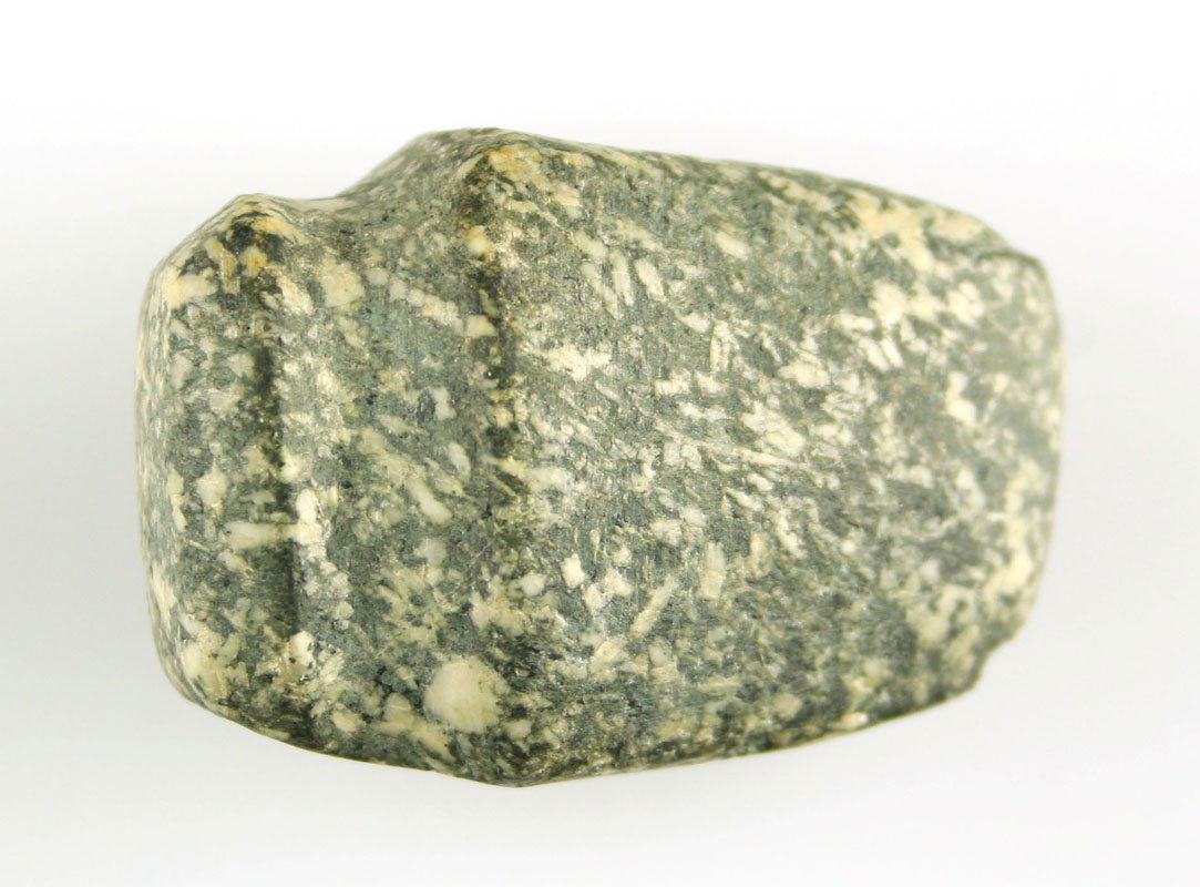 1 5/8" Miniature Axe: Nice old label we can't quite make out with old script. Granite example from an Ohio estate sale.