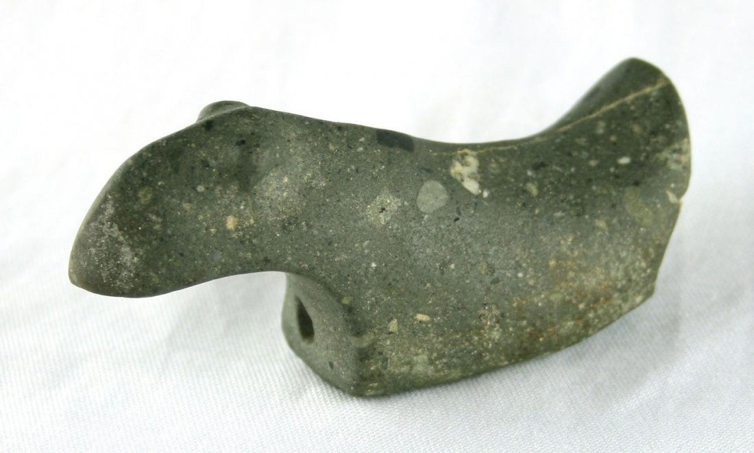 3 5/8" Glacial Kame Birdstone - Partain COA: Well developed hardstone example from Ohio. Nice polish over its entirety. Partain COA.