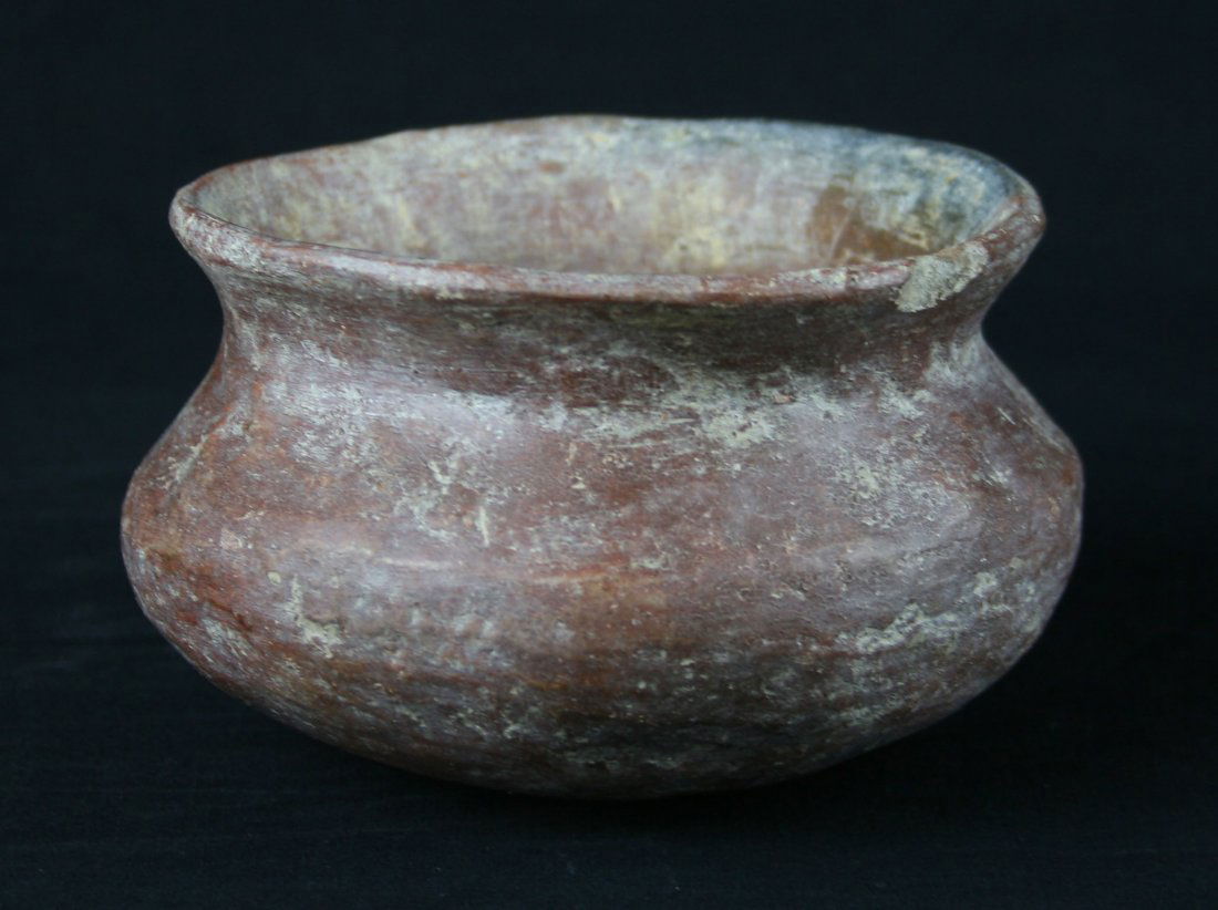 4 7/8" Colima Redware Pot: Precolumbian example from Jalisco Mexico. Ex - Cowan Hood Collection.