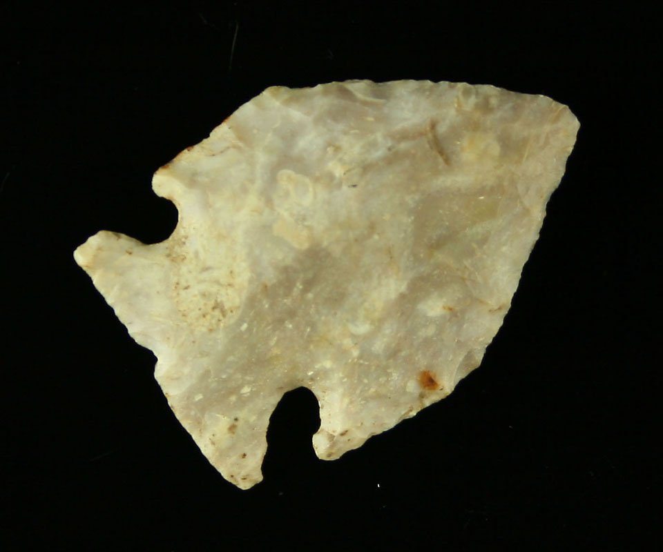 1 1/4" Classic Jacks Reef Notched Pentagonal - Ex- Art: Super nice example. Made of Boyle Chert. Ex- Art Heaton Collection.