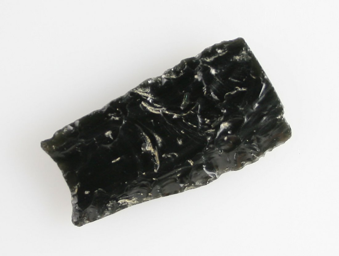 2 1/16" Clovis Base: Obsidian example from Klamath Lake, Oregon.