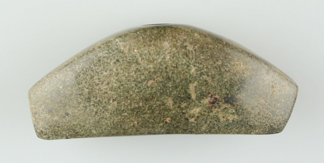 1 3/8"x3 1/2" G-9 Crescent Bannerstone Jackson COA: Nice steatite piece found near Little Rock in Bourbon Co., Kentucky. Ex - Dale Collection. Super great Polish. Jackson G-9+ COA!