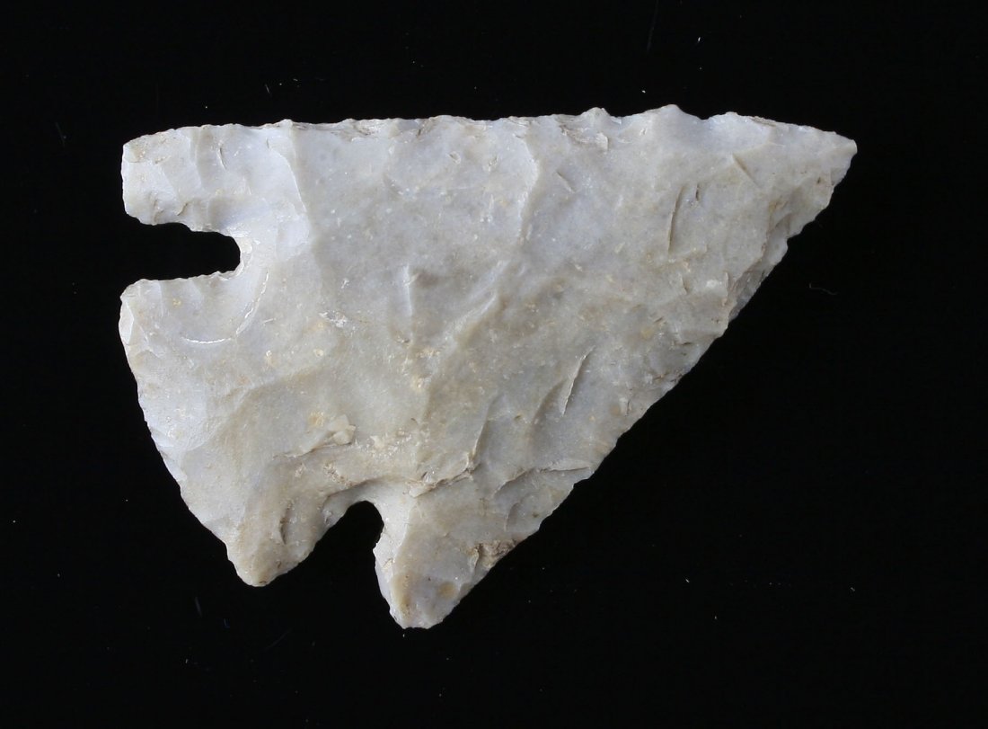 2 1/4" Texas Castroville: Well made. Nice form and very thin. Made of Edwards Plateau Chert. Found in Travis Co., Texas.
