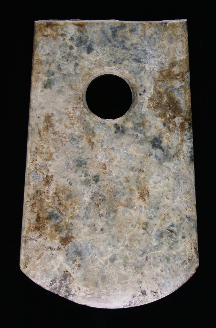 6" Chinese Axe: Jade or some other high grade stone from China. Exact age unknown.