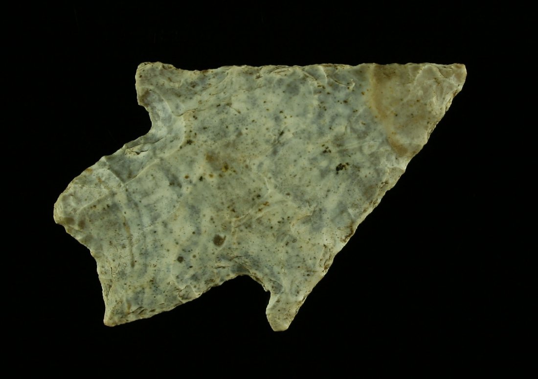 2 1/4" Bulverde: Nicely patinated example from Central Texas in translucent Edwards Plateau Chert. Ex - Ford Collection.