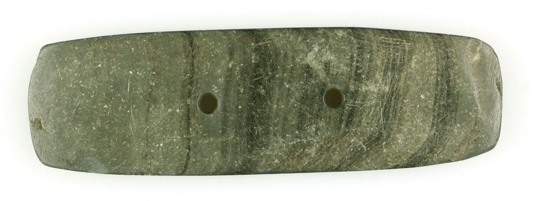 5 3/16" Hopewell Gorget - Jackson COA.: Super nice example from St. Joseph Co., Michigan formerly of the David Root collection (ROOT 3545 S)