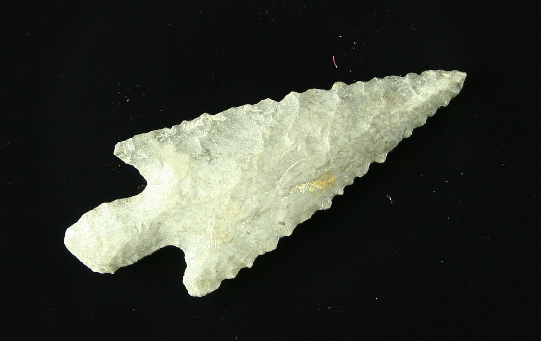 1 3/8" Spiro Mound Point: Excellent example from the Spiro Mound collected by Dr. Robert Bell and Karl Englander from Leflore Co., Oklahoma.
