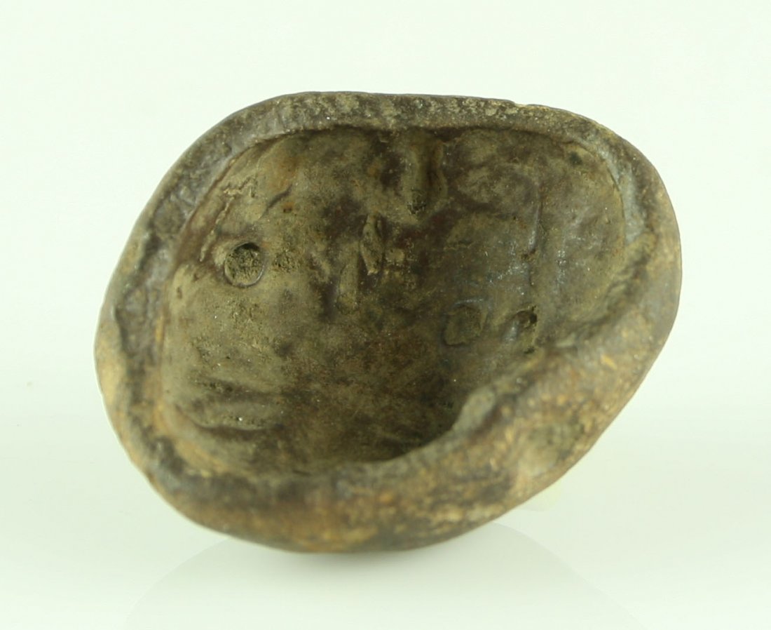 1 5/8" Paint Pot: Natural Ironstone concretion with secondary polish indicating this was used as a paint pot in the past. Neat!