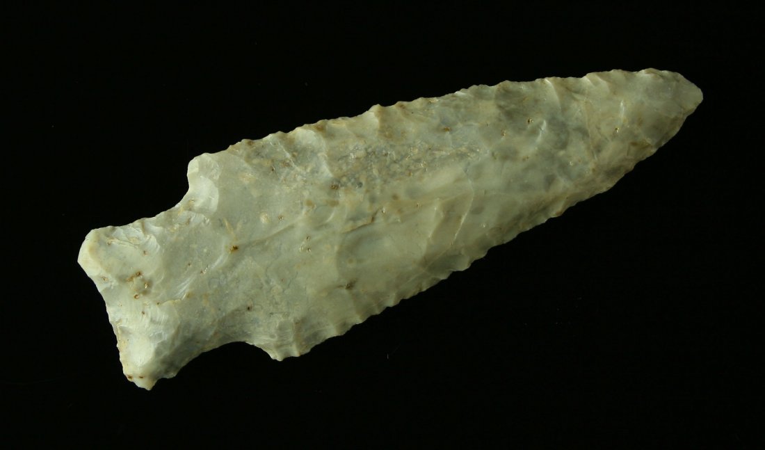 3 3/8" Hopewell: Nice cream high quality flint example found by Kenneth Broughton in Carter Co., Kentucky.
