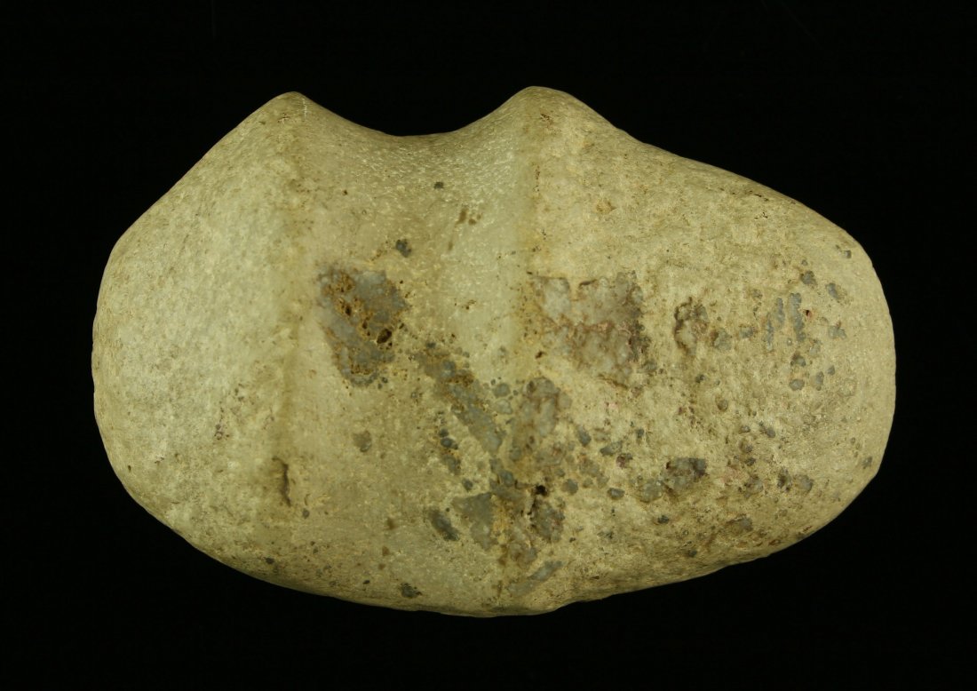 3 1/4" 3/4 Groove Mini Axe: Killer little pocket sized axe from Ohio in a brown hardstone. Exceptional polish and basal concavity.