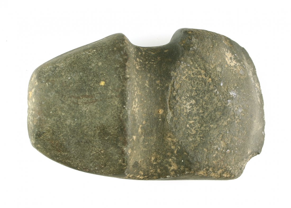 3 1/2" 3/4 Groove Axe: Diorite example from Indiana. Nice little pocket sized axe.