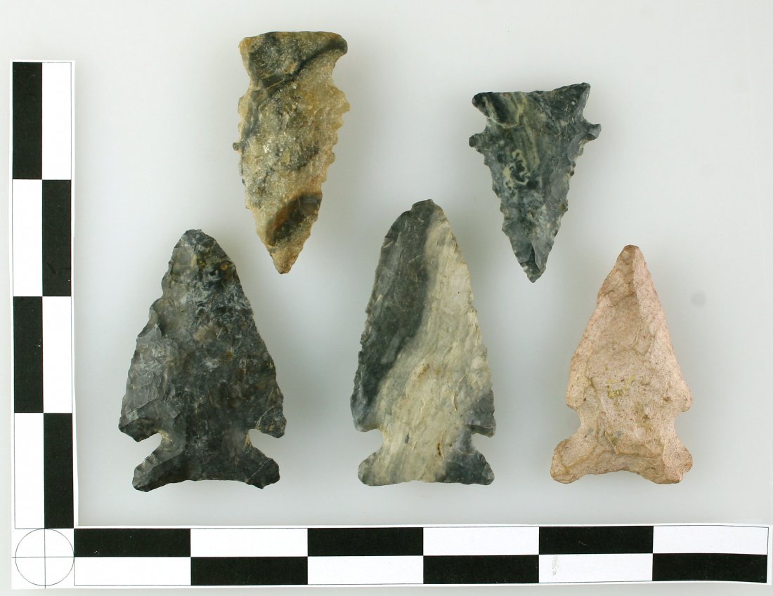 5 Super Early Archaic Corner Notches (1 of 1)