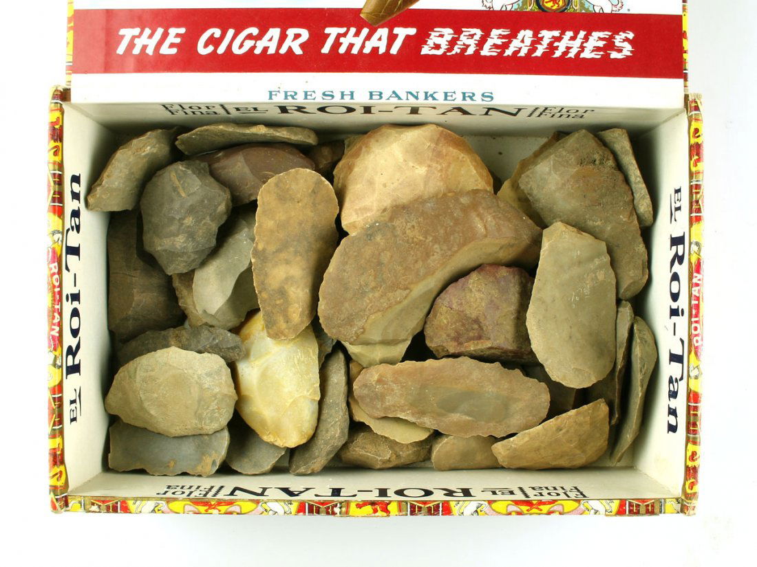 Large Cigar Box of Uniface Scrapers (1 of 1)