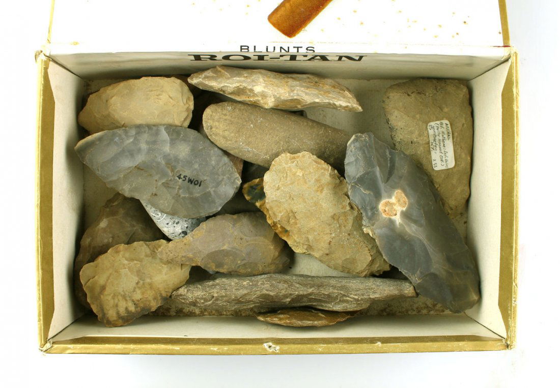 Cigar Box of Flint Preform Blades (1 of 1)