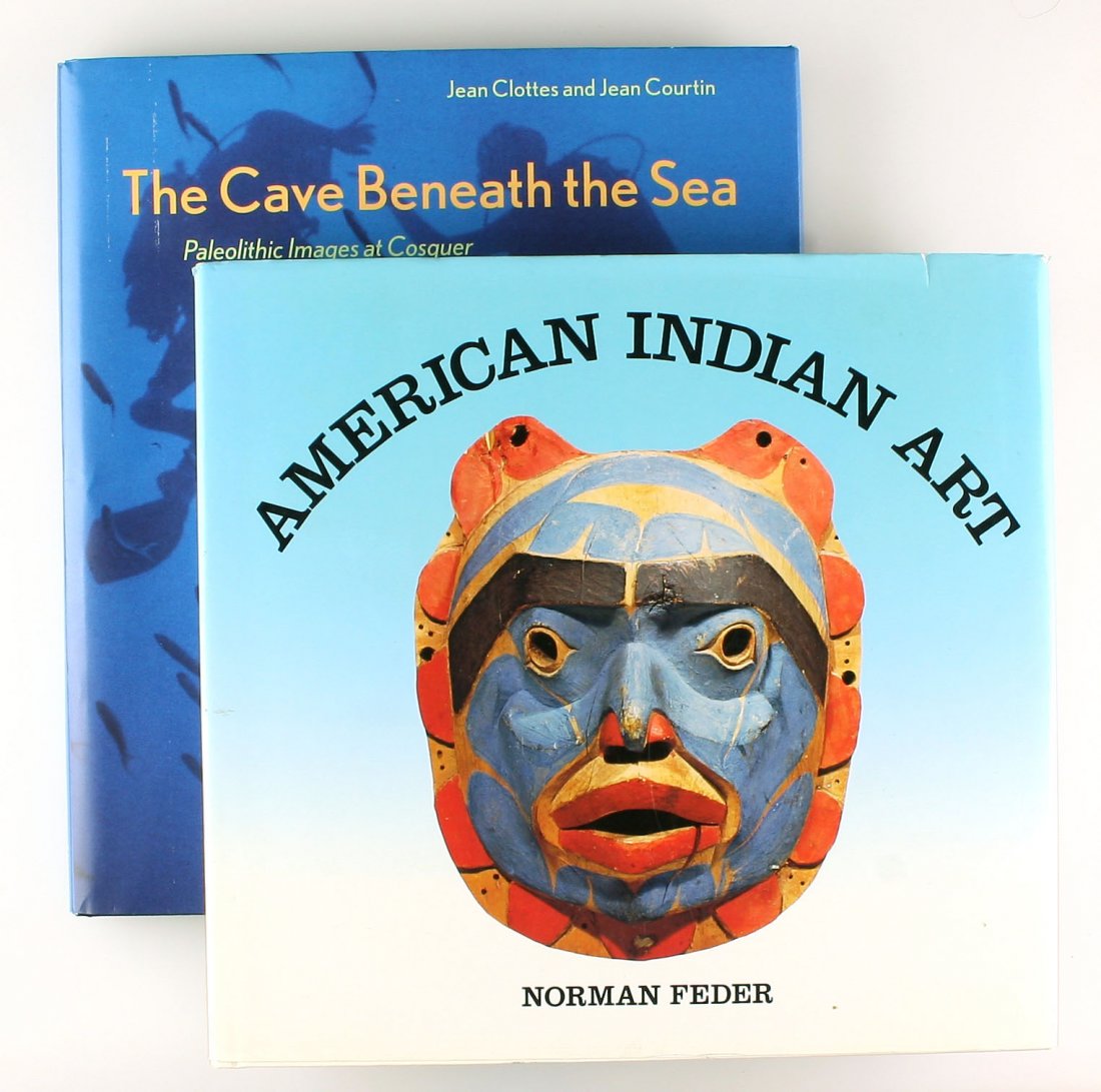 Pair of LARGE Coffee Table Artifact Books: The Cave Beneath the Sea, and American Indian Art. Both in great condition and good for your library.