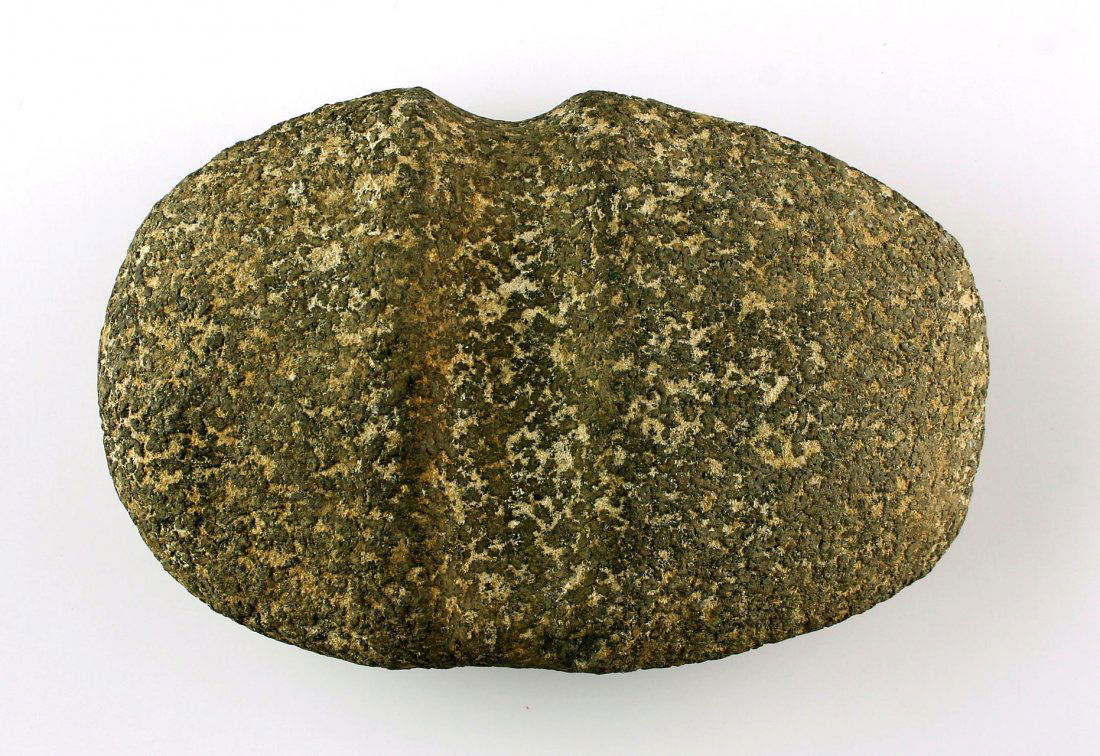 6" 3/4 Groove Missouri Axe - Jackson COA: Excellent example in weathered Granite with fluted top and bottom surfaces. Nice well formed highly developed axe. Missouri. Jackson COA