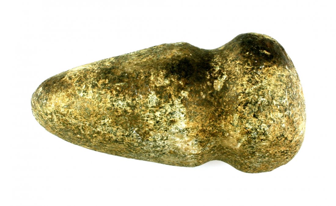 3 5/8" 3/4 Groove Axe: Nice example found by James Powell near White Mills in Hardin Co., Kentucky. Speckled granite.