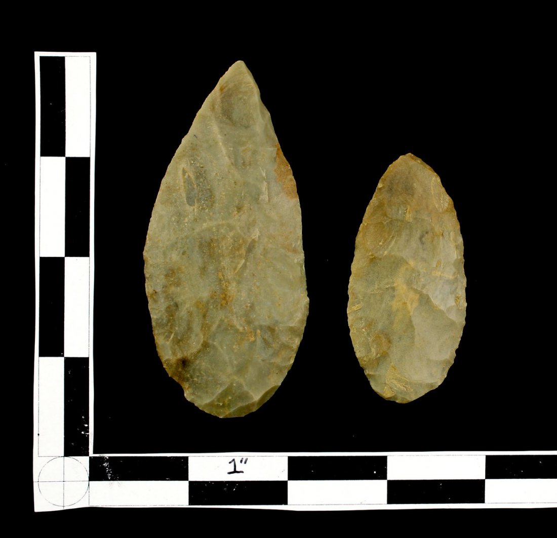 Pair of Nice Adena Preform Blades: Longest 3 1/2" Found in Carter Co., Kentucky by Kenneth Broughton.