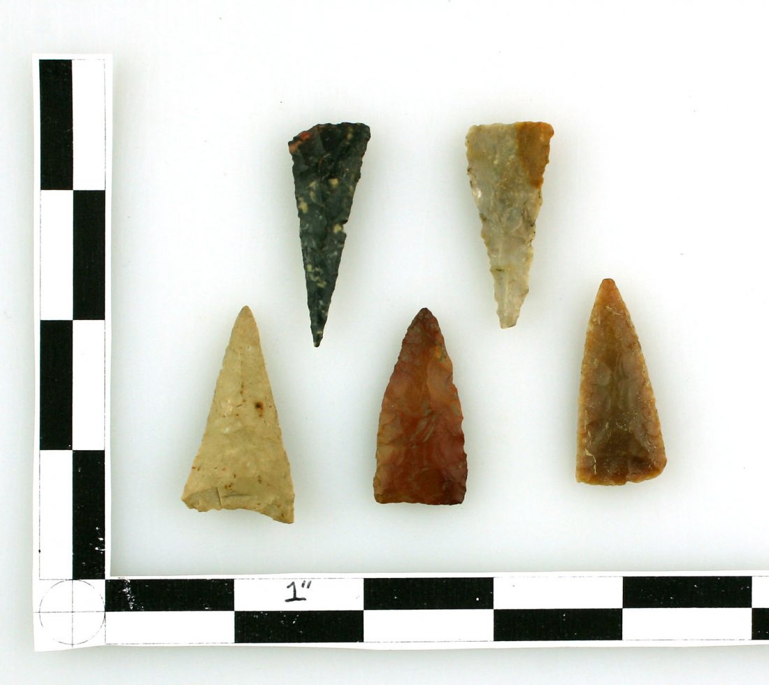 5 Huge Kentucky Triangles: All found in Carter Co., Kentucky by Kenneth Broughton. Various local materials - Carter, Boyle, etc. Biggest measures 1 3/4".