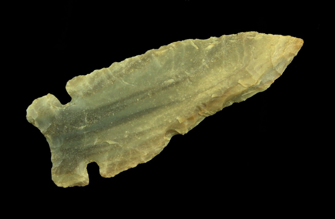 Very Pretty 2 7/8" Carter Cave Big Sandy: Vertically banded high grade Carter Cave with lots of color and translucency. Nice size. Well crafted. Montgomery Co., Kentucky.