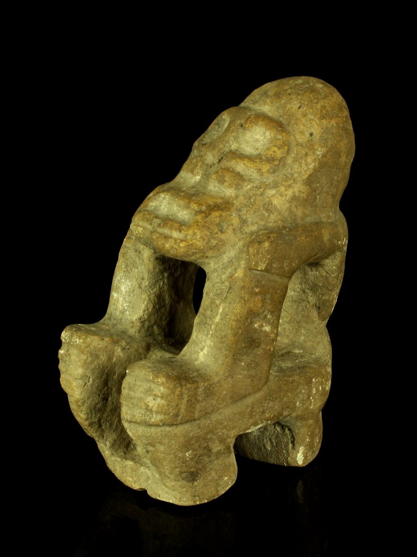 7x5x3.75" PreColumbian Taino Idol: Nice example in a lighter colored hardstone from the Caribbean.