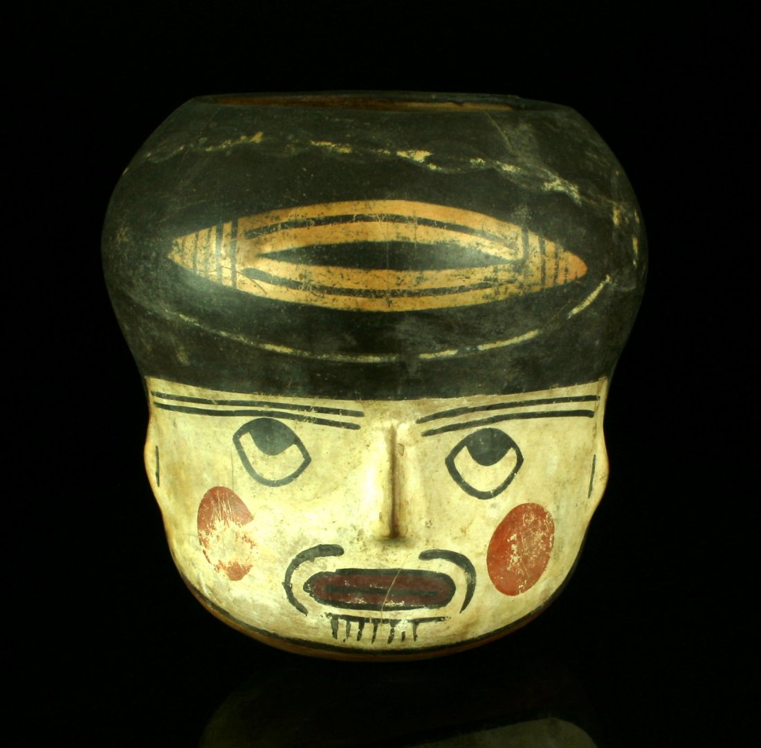 6x6.125" Nazca Polychrome Effigy Vessel (1 of 4)