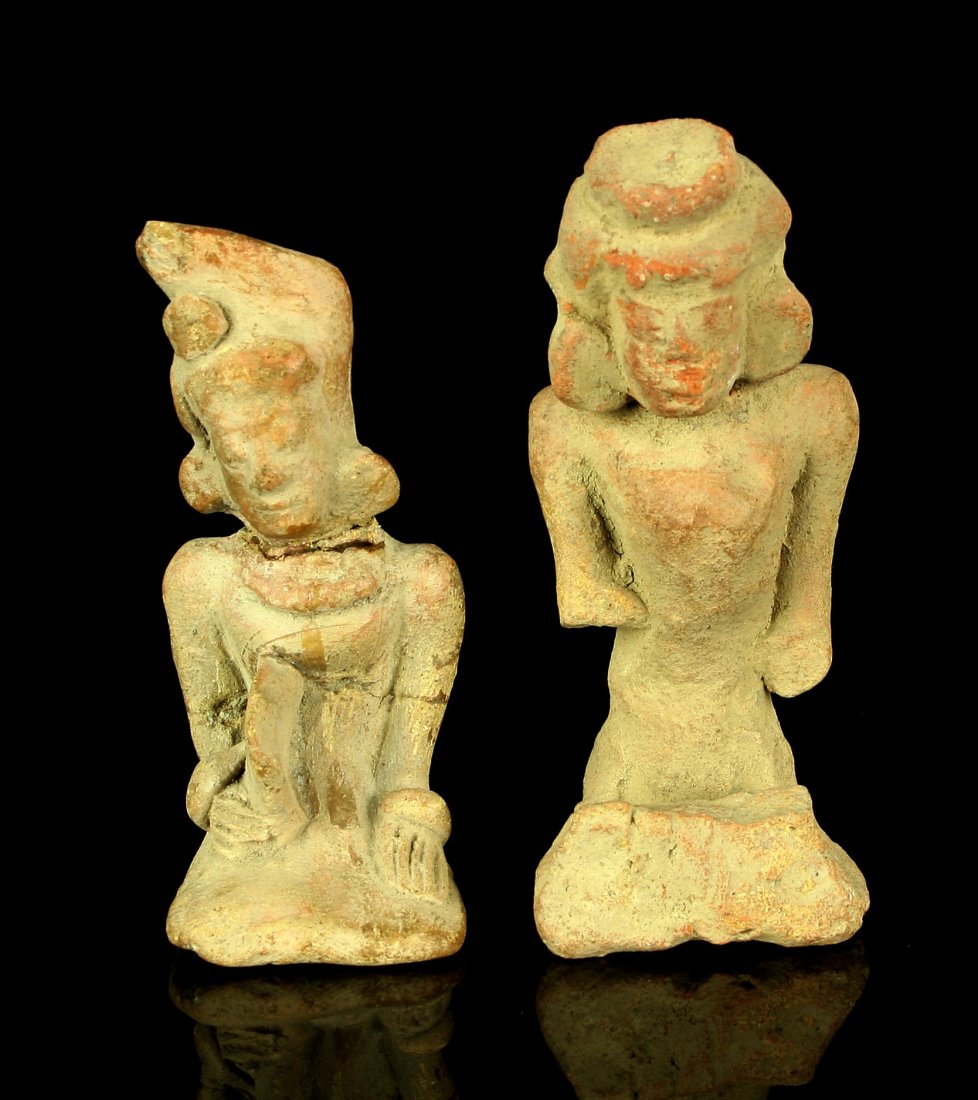 Pair of Precolumbian Clay Figurines (1 of 4)
