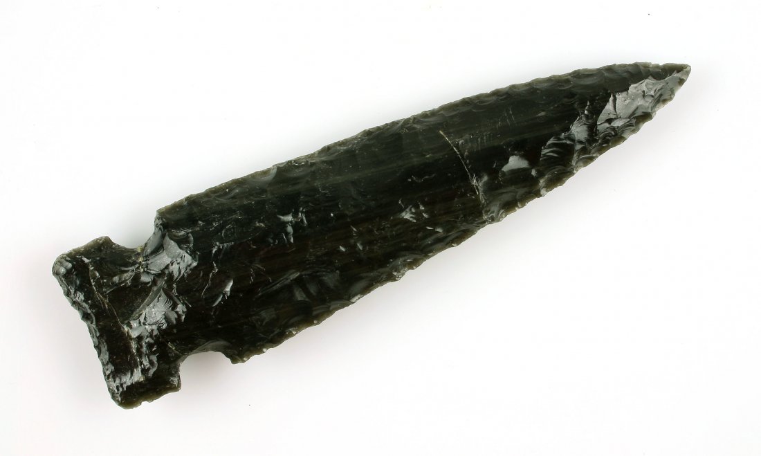 6.5" Ted Orcutt Blade: Formerly of the CLP Museum collection and attributed to Ted Orcutt. Obsidian made in the early 1900's.