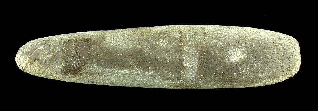 8 3/16" Copena Culture Celt: Nice long slender example from Tennessee formerly of the Cowan Hood Collection. In a gray Hardstone.