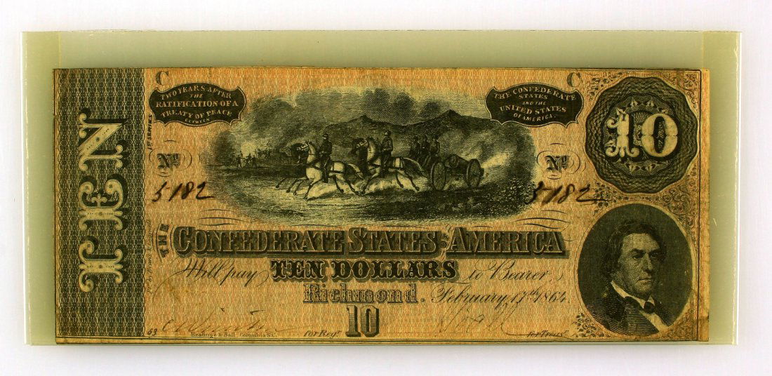 T-68 Confederate States Ten Dollar Bill (1 of 2)