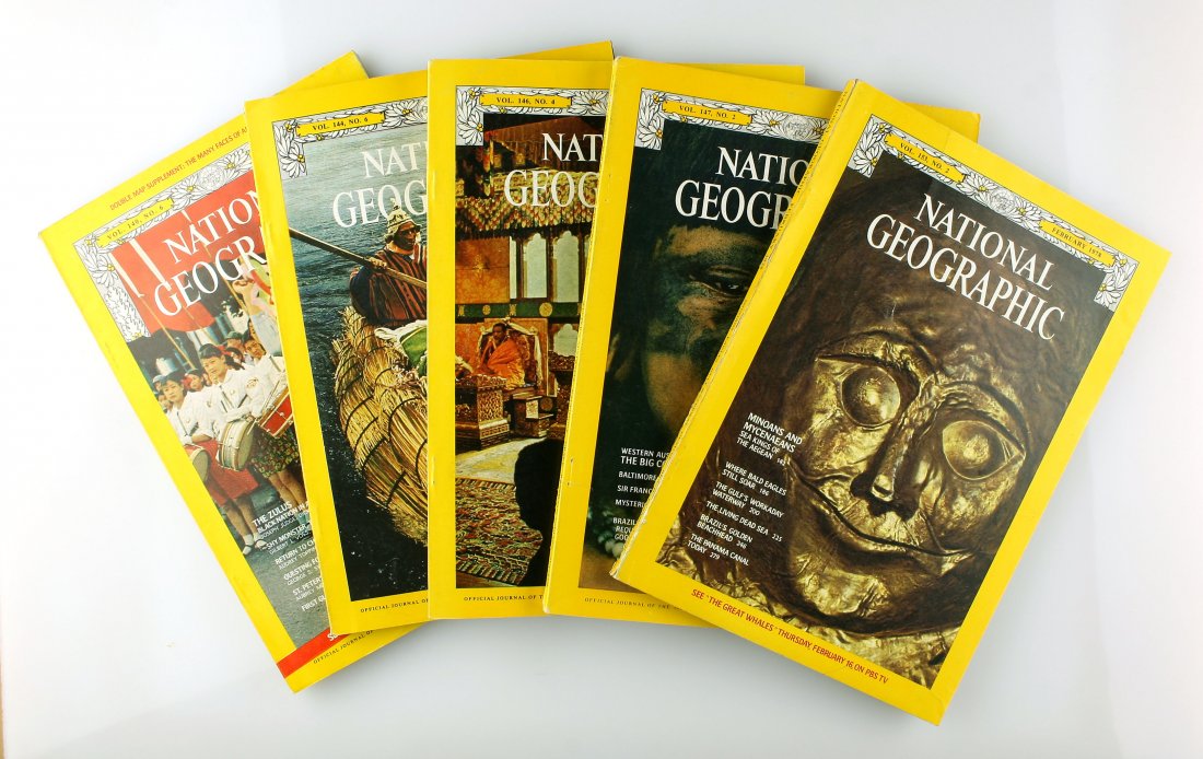 5 Nice 1970's National Geographics with Archaeology: Nice selection from the 1970's featuring articles on the Minoans, Indians of Brazil, American Indians, Incas, and Stone Age Cultures! Great reads.