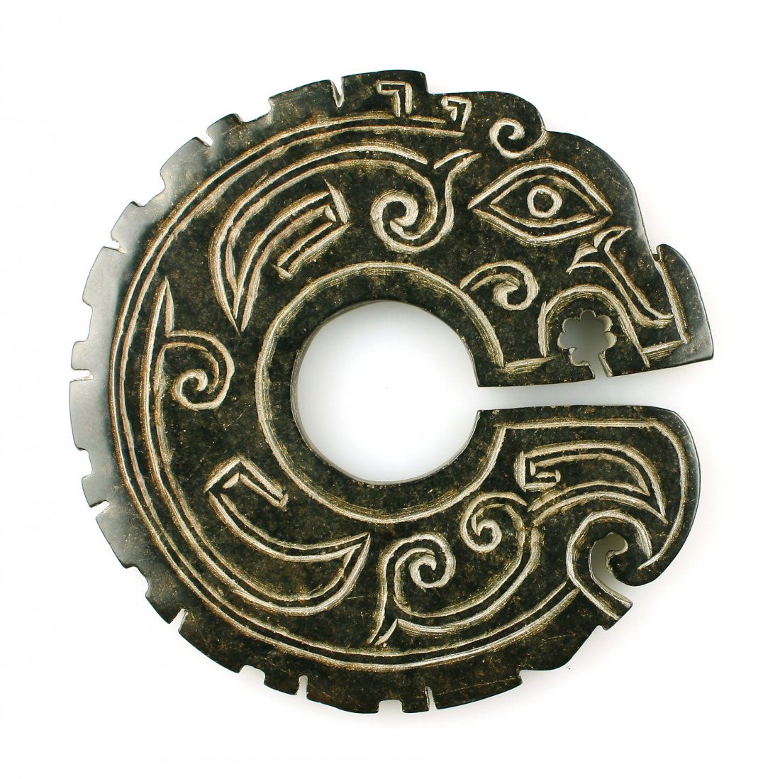 Large Chinese Zhou Dynasty Style Dragon Bi (1 of 2)