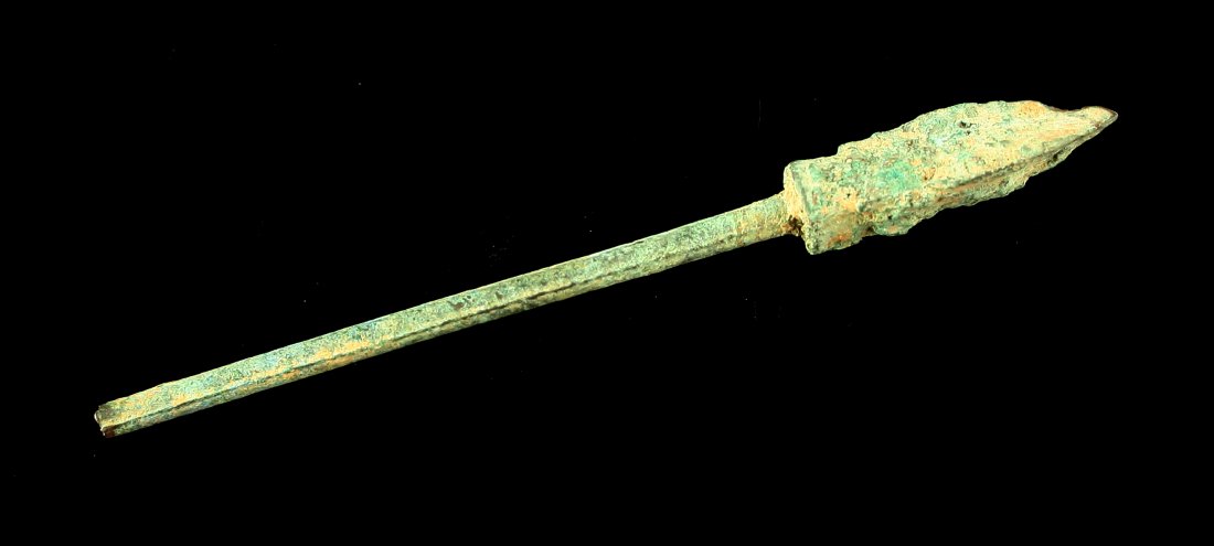 4 3/8" Ancient Chinese Bronze Arrow Point (1 of 2)