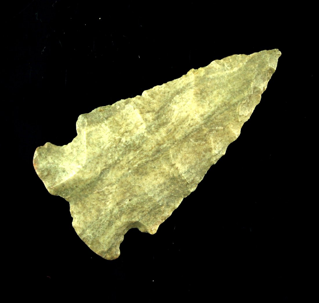 1 13/16" Palmer: Nice banded chert example from the Dr. Honeywell Collection.